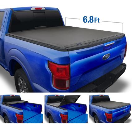 T3 Soft Tri-Fold Tonneau Cover For 17-22 Ford F-250 F-350 Super Duty Styleside 6.75 Ft Bed Tyger Auto