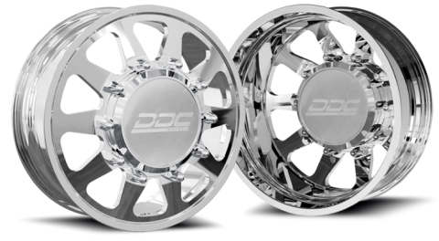 Dually Wheels The Ten Forged 24x8.25 10x225 Polished 05-10 Ford 15-25 F-450/F-550 Dodge Ram 08-25 4500/5500 DDC Wheels