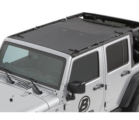 Sun Extended Safari Style Bikini Top For Jeep 2007-2018 Wrangler JK 4 Door Black Diamond Bestop
