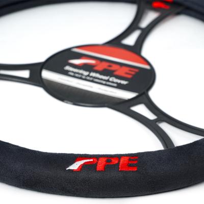 Steering Wheel Cover Black Suede Fits 15.5 in steering wheels