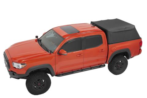 Supertop Truck Bed Cap 2 For Toyota 2005-2023 Tacoma 5.0 Foot Black Diamond PVC Coated Sailcloth No Drill Bestop