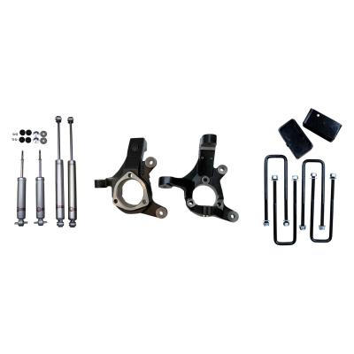 3 Inch Lift Spindles 2 Inch Rear Lift Blocks w/ U Bolts + Shocks 99-06 Silverado/Sierra 1500 RWD Freedom Off-Road