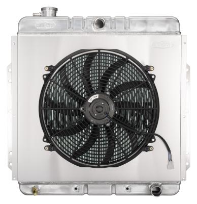 53-56 Ford F100 Truck With Chevy Engine Performance Aluminum Radiator and 16 Inch Fan and Shroud Cold Case Radiators