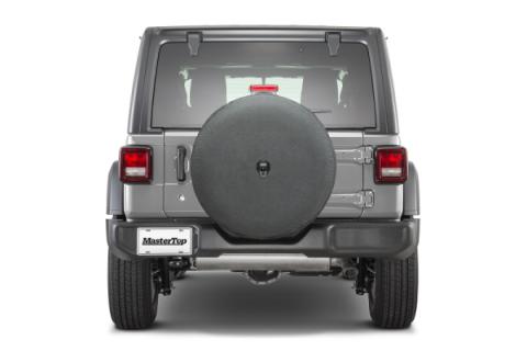 Jeep Wrangler JL Spare Tire Cover For 18-Pres Wrangler JL 32 inch 245/75R17 and 255/70R18 Black MasterTop