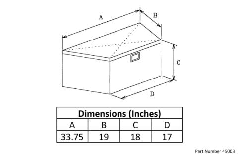 Truck Tool Box Garrison Series Trailer Tongue Cargo / Deep 34 Inch / Diamond Tread Aluminum / Bright Polished / Owens Products