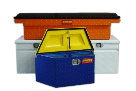 Truck Tool Box Garrison Series Underbody Chest / 24 Inch / Diamond Tread Aluminum / Bright Polished / Owens Products