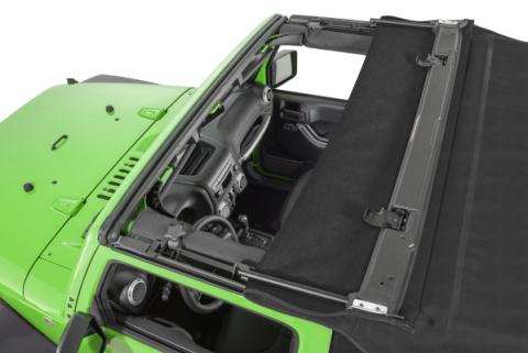 MasterTwill Full Hardware Top Tinted Glass For 07-18 Jeep Wrangler JK 2 Dr Black Master Twill Mastertop