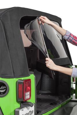 MasterTwill Full Hardware Top Tinted Glass For 07-18 Jeep Wrangler JK 2 Dr Black Master Twill Mastertop