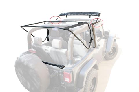 MasterTwill Full Hardware Top Tinted Glass For 07-18 Jeep Wrangler JK 2 Dr Black Master Twill Mastertop