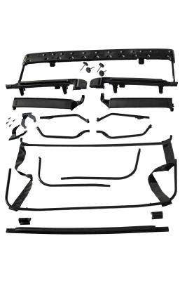 MasterTwill Full Hardware Top Tinted Glass For 07-18 Jeep Wrangler JK 2 Dr Black Master Twill Mastertop