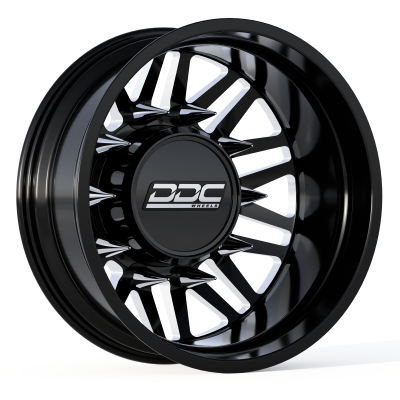 Dually Wheels Aftermath Black/Milled 20X8.25 10X225 Super Duty/Ram Dually Wheel Kit F-450 05-10 F-450 15-25 Ram 4500 08-25 DDC Wheels