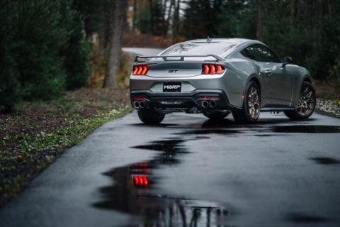 24-Up Ford Mustang GT 5.0L, Armor Lite Aluminized Steel 3 Inch Cat-Back Dual Split Rear with Quad Tips, Race Profile MBRP