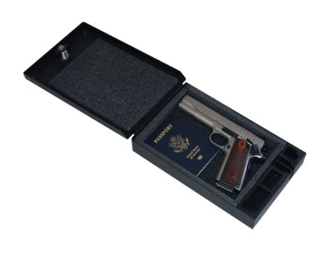Portable Safe For Full-Size Pistols Universal Black Includes Security Cable Tuffy Security Products