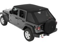 Trektop Slantback Soft Top For Jeep 2018-Current Wrangler JL 4 Door Black Diamond Bestop