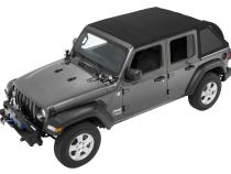 Trektop Slantback Soft Top For Jeep 2018-Current Wrangler JL 4 Door Black Diamond Bestop