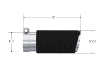 Universal Carbon Fiber Tip, 4-Inch ID 5-Inch OD Angle Cut Dual MBRP