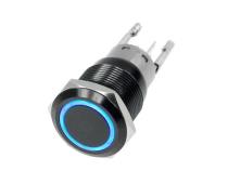 19mm Black 2 Position On/Off Switch Blue Flush Mount 12V Race Sport Lighting