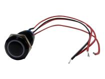 19mm Black 2 Position On/Off Switch Blue Flush Mount 12V Race Sport Lighting