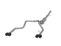 3.0 inch Cat-Back 2.5 inch Dual Split Rear Quad Carbon Fiber Tips 4.0 inch OD 19-23 Silverado/Sierra 1500 Dual Out MBRP